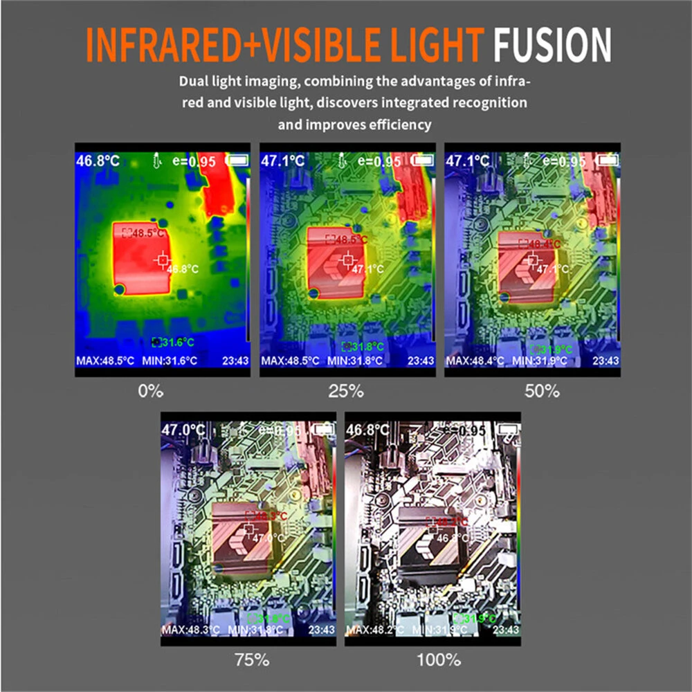 HTI HT-18+ Infrared Thermal Imager Camera 256x192 Imaging Camera For Construction Repair PCB Detection Temerature Meter 8 HTI HT-18+ Infrared Thermal Imager Camera 256x192 Imaging Camera For Construction Repair PCB Detection Temerature Meter - Image 6