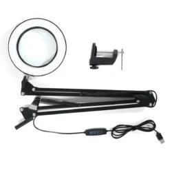 37+37cm Length Magnifying Glass Repair Lamp 3 Color LED Cold Light Beauty Tattoo Clip Table Lamp -Home-Tools 03820963 796f 4859 9a95 8f17244a13f7