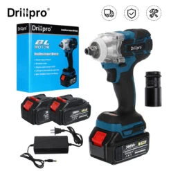 Drillpro 5C 10XLi-ion Battery Cell Brushless Impact Wrench Electric Wrench Driver 2 Batteries W/ Sleeve Fit Makita -Home-Tools 0682c7e1 68d1 466d 8114 79ea4ff64873