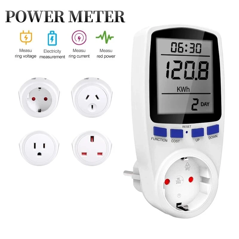 Digital Wattmeter AC 220V Power Meter Electricy Consumption Energy Meter EU Plug Power Kilowatt Wattage Electricity Meter 4 Digital Wattmeter AC 220V Power Meter Electricy Consumption Energy Meter EU Plug Power Kilowatt Wattage Electricity Meter - Image 2