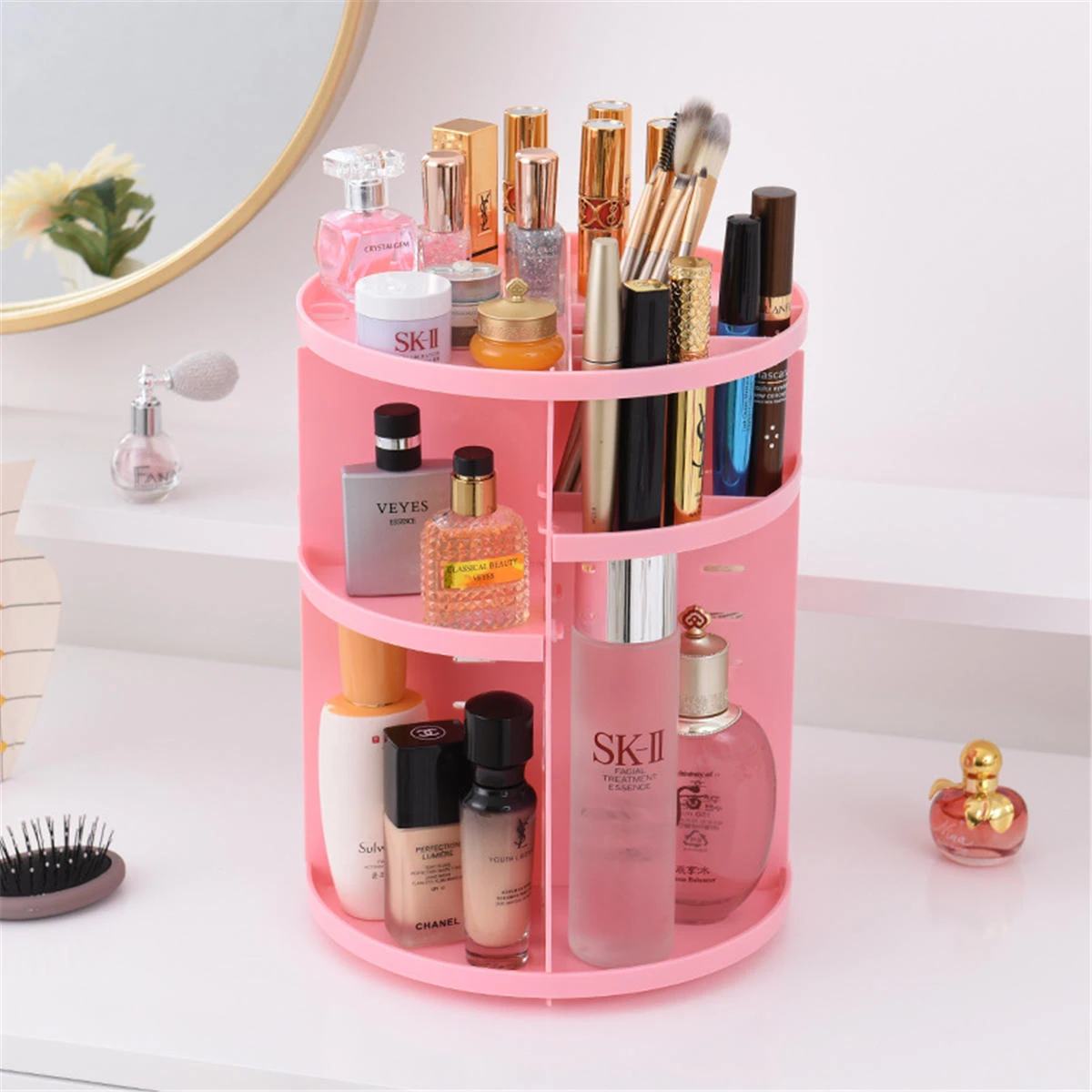 360 Degree Rotating Makeup Organizer Box Transparent Acrylic Brush Holder Jewelry Makeup Organizer Cosmetic Beauty Storage Box 5 360 Degree Rotating Makeup Organizer Box Transparent Acrylic Brush Holder Jewelry Makeup Organizer Cosmetic Beauty Storage Box - Image 3