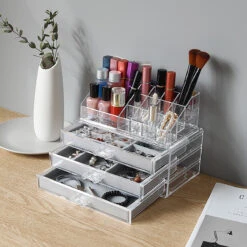 Acrylic Transparent Jewelry Cosmetics Holder Necklace Drawer Drawer Type Jewelry And Cosmetics Storage Box -Home-Tools 0efb8288 2521 45bc 907d 828aefe1a322