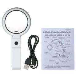 Handheld Portable Foldable Lamp Illuminated Magnifier 5X 11X Magnifying Table 8 LED Lights Loupe Magnifier Screen For Newspaper -Home-Tools 11aa0f7d f5c9 4d60 9173 5353201bc07d