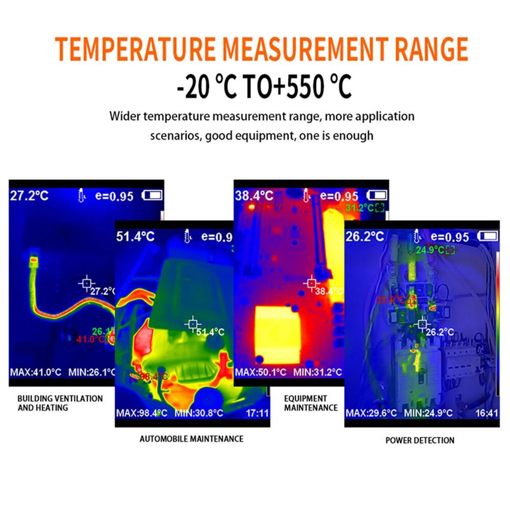 HTI HT-18+ Infrared Thermal Imager Camera 256x192 Imaging Camera For Construction Repair PCB Detection Temerature Meter 9 HTI HT-18+ Infrared Thermal Imager Camera 256x192 Imaging Camera For Construction Repair PCB Detection Temerature Meter - Image 7