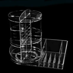 360 Degree Rotation Transparent Tabletop Acrylic Cosmetic Rotating Makeup Organizer Spinning Rack Large Capacity -Home-Tools 171d0b42 eca2 4f70 958c af6c0a5e9d81