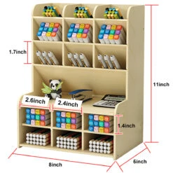 Pen Holder Storage Box Wood Pencil DIY Desktop Container Studentsk Case Rack -Home-Tools 1878ad0a 263b 416f 93bd b014ecfff342