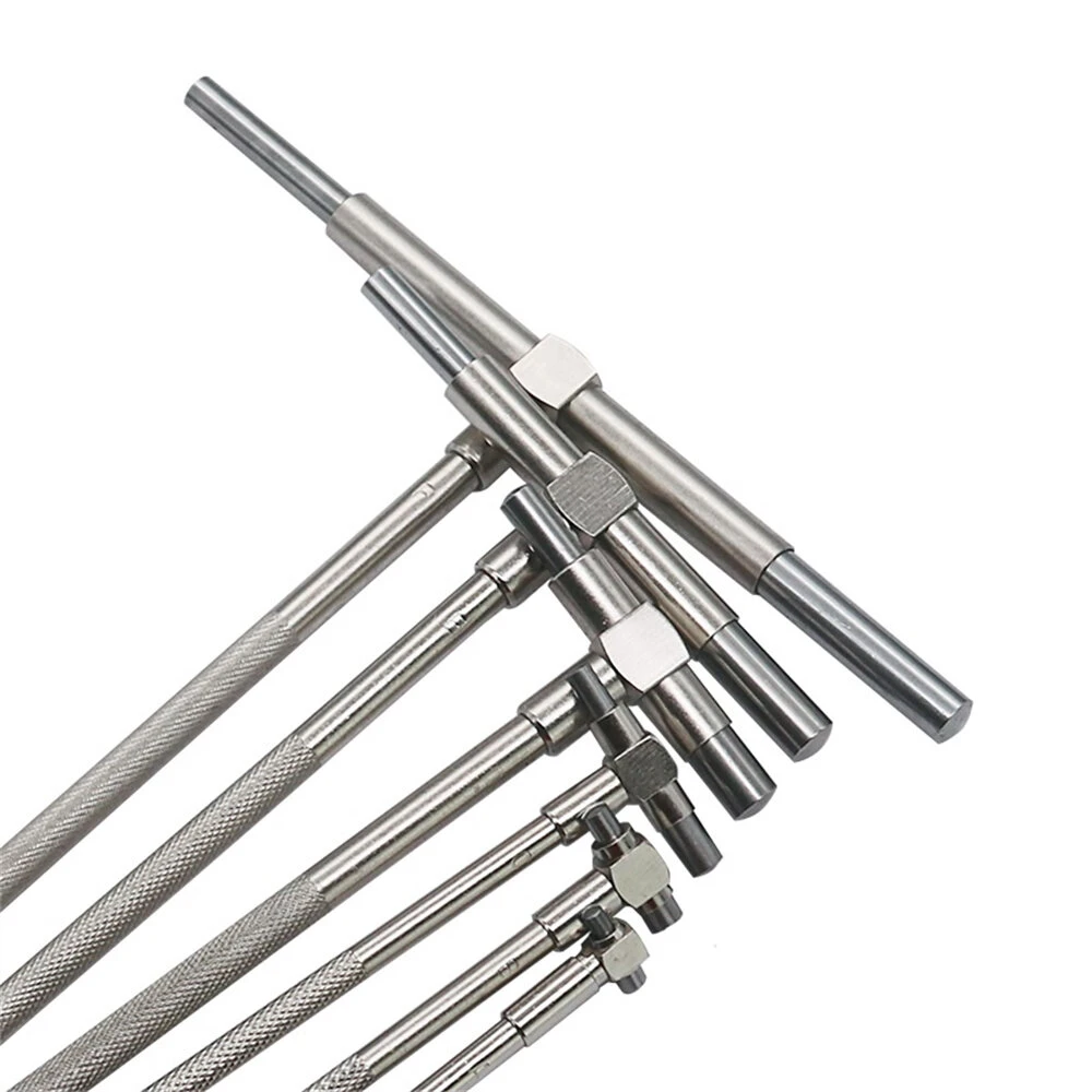 6PCS Telescopic Precision Gauge Set 8-150 Mm Internal T Bore Hole Gauge Set Plated Square Head Telescopic Gauge Micrometer Measuring Tools 4 6PCS Telescopic Precision Gauge Set 8-150 Mm Internal T Bore Hole Gauge Set Plated Square Head Telescopic Gauge Micrometer Measuring Tools - Image 2
