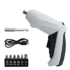 Drillpro DC3.6V 3.5N.M 1.5AH 200rpm 90° Rotary Handle Electric Screwdriver With 6 Screwdriver Bits