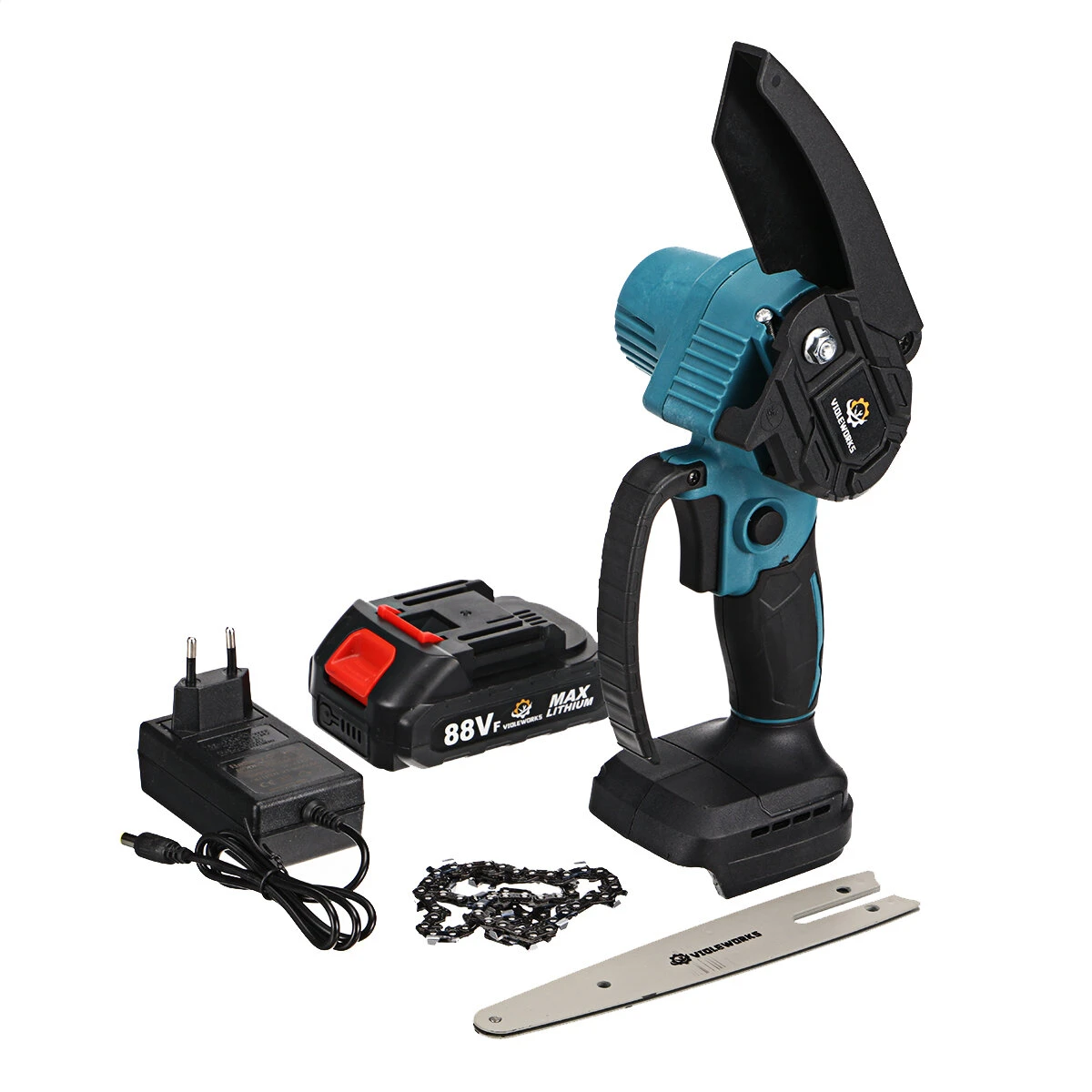 VIOLEWORKS 88VF 6 Inch Electric Chain Saw 1500W Cordless One-Hand Saws Woodworking Tool Wood Cutter W/ None/1/2 Battery For MakitaBattery 4 VIOLEWORKS 88VF 6 Inch Electric Chain Saw 1500W Cordless One-Hand Saws Woodworking Tool Wood Cutter W/ None/1/2 Battery For MakitaBattery - Image 2