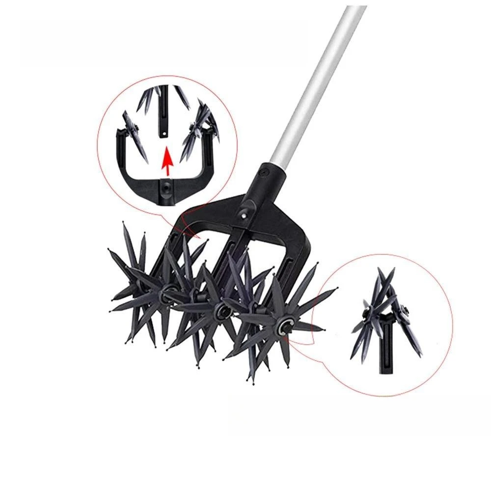 Rotary Cultivator 2 In 1 Garden Tool Garden Lawn Manual Soil Plowing Tool Adjustable Manual Lawn Aerators Rotary Tiller 7 Rotary Cultivator 2 In 1 Garden Tool Garden Lawn Manual Soil Plowing Tool Adjustable Manual Lawn Aerators Rotary Tiller - Image 5
