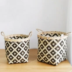Large Capacity Storage Baskets Woven Bamboo Storage Bucket Handle Flower Pot Vase Toy Holder Household Organizer -Home-Tools 21acdc85 b462 4e7f 88f9 f8dda0a4fe4a