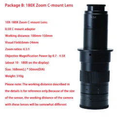 130X 180X 300X Industrial Adjustable Monocular Zoom CS C Mount Lens HDMI Video Microscope Camera -Home-Tools 22033a41 a664 4119 b89a 4fc8ab2431fe