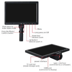 Mustool 10.1 Inch LCD HD Video Microscope With 150X C Mount Lens Electronic Microscope Camera With Metal Stand Professional Repair Tools -Home-Tools 25b2d7c6 85e2 4867 9183 a0d6c2ef367a