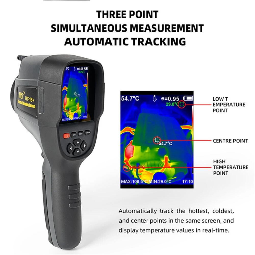 HTI HT-18+ Infrared Thermal Imager Camera 256x192 Imaging Camera For Construction Repair PCB Detection Temerature Meter 5 HTI HT-18+ Infrared Thermal Imager Camera 256x192 Imaging Camera For Construction Repair PCB Detection Temerature Meter - Image 3