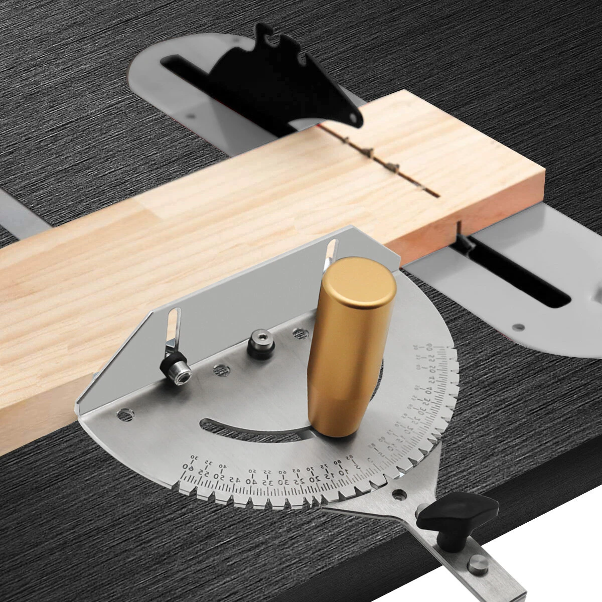 Precision Miter Gauge W/ A Standard Slot -Universal Table Saw Miter Gauge High Accuracy Miter Saw Protractor With 27 Angle Stops 11 Precision Miter Gauge W/ A Standard Slot -Universal Table Saw Miter Gauge High Accuracy Miter Saw Protractor With 27 Angle Stops - Image 9