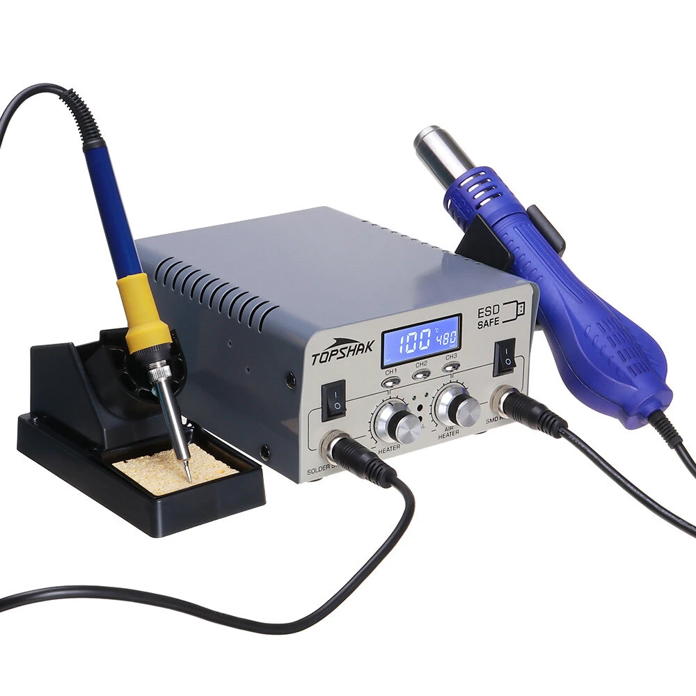 Topshak TS-CD4 680W 2 In 1 Rework Hot Air LCD Digital Display Soldering Station Independent Switch 3 Preset Memory Buttons PID Temperature Control Auto Standby & Working USB Charging Port Soldering Station 5 Topshak TS-CD4 680W 2 In 1 Rework Hot Air LCD Digital Display Soldering Station Independent Switch 3 Preset Memory Buttons PID Temperature Control Auto Standby & Working USB Charging Port Soldering Station - Image 3