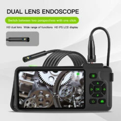 VISHRT 7.9mm Dual Lens 4.5-inch IPS Color Screen Industrial Borescope Waterproof Inspection Camera 3.5/5/10M Rigid Cable -Home-Tools 2a8cef39 1612 4940 9d80 3fdfee1ded67