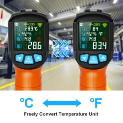 MESTEK Advanced Infrared Thermometer IRO2C Wide Temperature Range (-50°C To 800°C) Adjustable Emissivity 12-Point Laser Inverted Color Screen HD Backlight Accurate Measurements Ideal For Industrial HVAC And Home Use -Home-Tools 2cb13d53 1d85 46e4 b1dc fe42dbadd317