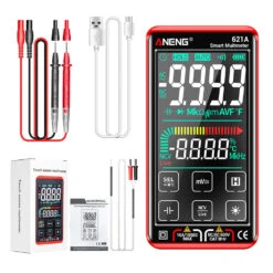 ANENG 621A 9999 Counts Auto Range Full-screen Touch Smart Digital Multimeter Rechargeable DC/AC Voltage Current Tester Meter