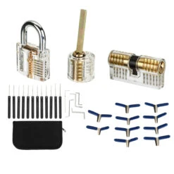 42PCS Stainless Steel Opening Padlock Matching 3 Transparent Practice Locks Quick Opening Padlock Set -Home-Tools 303ebd3d 5f1e 498d ac08 5474ba2e9f75