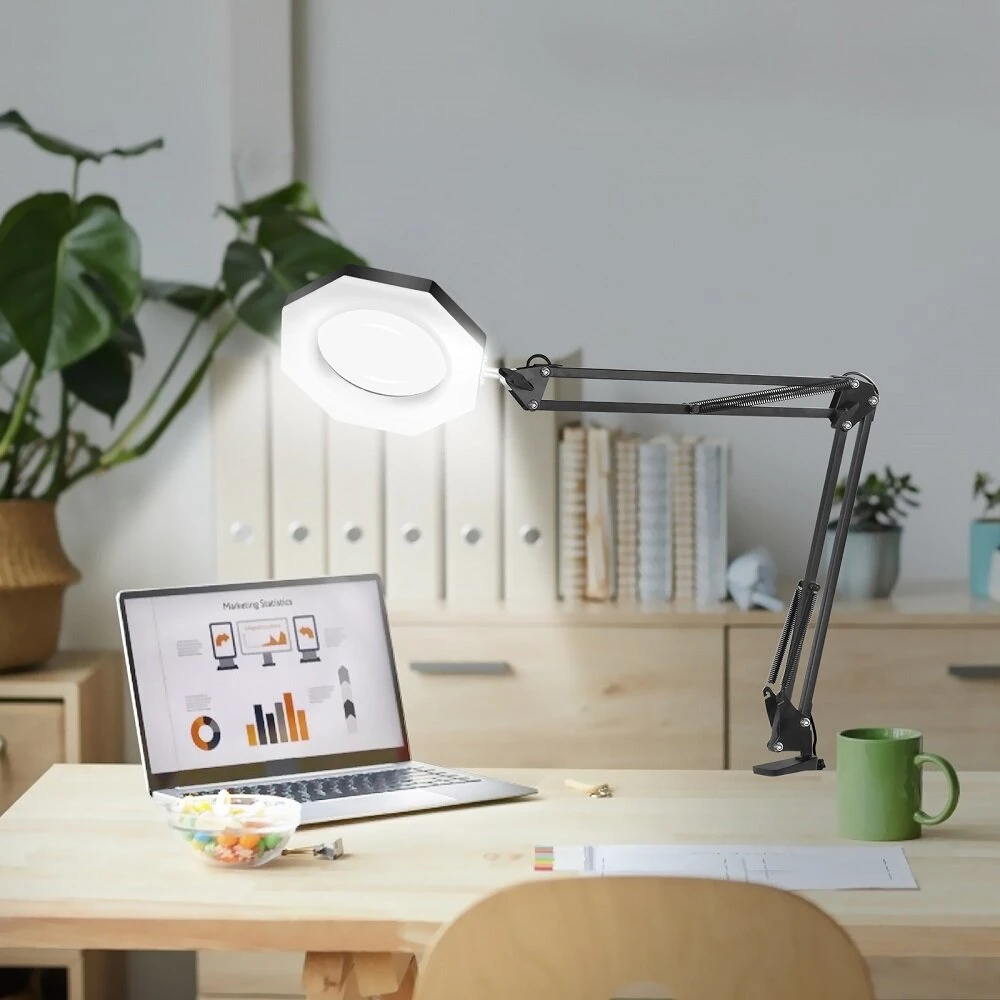 NEWACALOX USB 5X Folding Magnifier Table Clamp Soldering Third Hand Tool 3 Colors LED Illuminated Lamp Magnifying Glass 5 NEWACALOX USB 5X Folding Magnifier Table Clamp Soldering Third Hand Tool 3 Colors LED Illuminated Lamp Magnifying Glass - Image 3