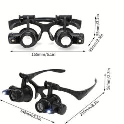 Magnifying Glass With LED Light Head Mount Magnifier Appraisal Of Antique Repair Glasses 10X 15X 20X 25X Hands Free Magnifying Loupe Eyeglass With Replaceable Lenses For Reading Jewelry Work Watch Repair -Home-Tools 35084e76 a677 4075 a8a6 f3c74920d618