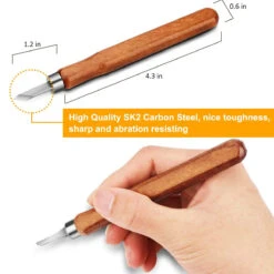 SK2 Carbon Steel 12-Piece Wood Carving Knife Set With Ergonomic Handles Ideal For Sculpting Whittling Crafts Beginners & Professional Woodworkers - All-in-one Kit In A Portable Canvas Bag -Home-Tools 3674e776 e6bb 4085 95c2 1e40eab86dca