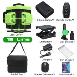 16/12/8 Line 4D 360° Horizontal Vertical Cross Green Light Laser Level Self-Leveling Measure APP Control -Home-Tools 37f1cb85 e040 45d4 883a 220caae2285c