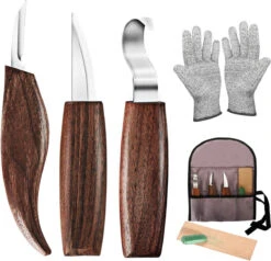 7 In 1 Wood Carving Tools Kit With Carving Hook Knife Wood Whittling Knife Chip Carving Knife Gloves Carving Knife Sharpener For Beginners Woodworking Kit