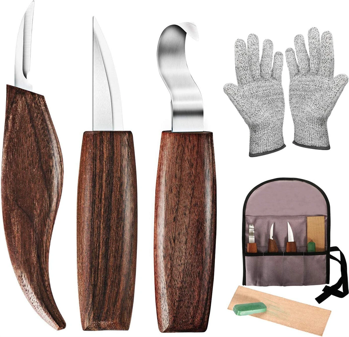 7 In 1 Wood Carving Tools Kit With Carving Hook Knife Wood Whittling Knife Chip Carving Knife Gloves Carving Knife Sharpener For Beginners Woodworking Kit 3 7 In 1 Wood Carving Tools Kit With Carving Hook Knife Wood Whittling Knife Chip Carving Knife Gloves Carving Knife Sharpener For Beginners Woodworking Kit