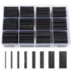 650pcs Heat Shrink Tubing Black Ratio 2:1 Insulation Protection Flame Retardant Heat Shrink Sleeving Wrap Car Electrical Cable Wire Kit Set In A Clear Plastic Box 8 Size