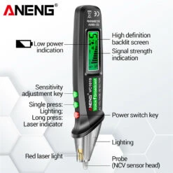ANENG VC1019 Red Laser Test Pen Voice Broadcast Voltage Detector 12-1000V Volt Current Non-Contact Pen Electric Teste Meter Tool 13 ANENG VC1019 Red Laser Test Pen Voice Broadcast Voltage Detector 12-1000V Volt Current Non-Contact Pen Electric Teste Meter Tool -Home-Tools 3db178f6 c14f 4086 8665 469a4db2d040