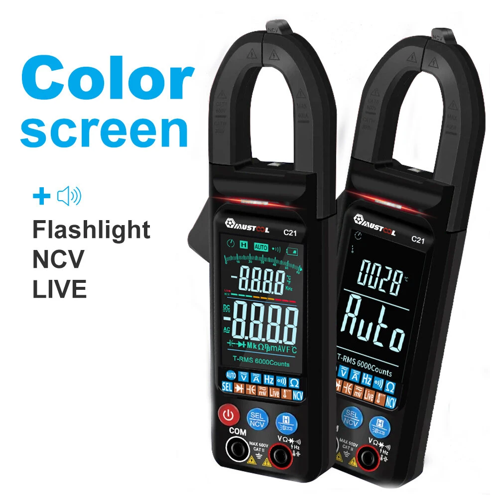 MUSTOOL C21 AC/DC Current Voltage Digital Clamp Meter Large Color Screen NCV 6000 Counts True RMS Automatic Measurement Smart Digital Multimeter 4 MUSTOOL C21 AC/DC Current Voltage Digital Clamp Meter Large Color Screen NCV 6000 Counts True RMS Automatic Measurement Smart Digital Multimeter - Image 2