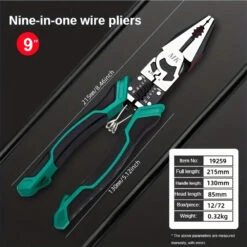 9 Inch 9 In 1 Multifunctional Pliers Industrial Grade Wire Stripper Shears Vise Ergonomic Design Labor Saving Electrician Construction Tool -Home-Tools 3f306630 8547 4150 931a 5ca2976d1320