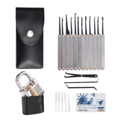22PCS Stainless Steel Picks And Padlocks Set Complete With Picking Blade, Wrench And Other Accessories Suitable For Everyday Use And Professional Locksmiths.