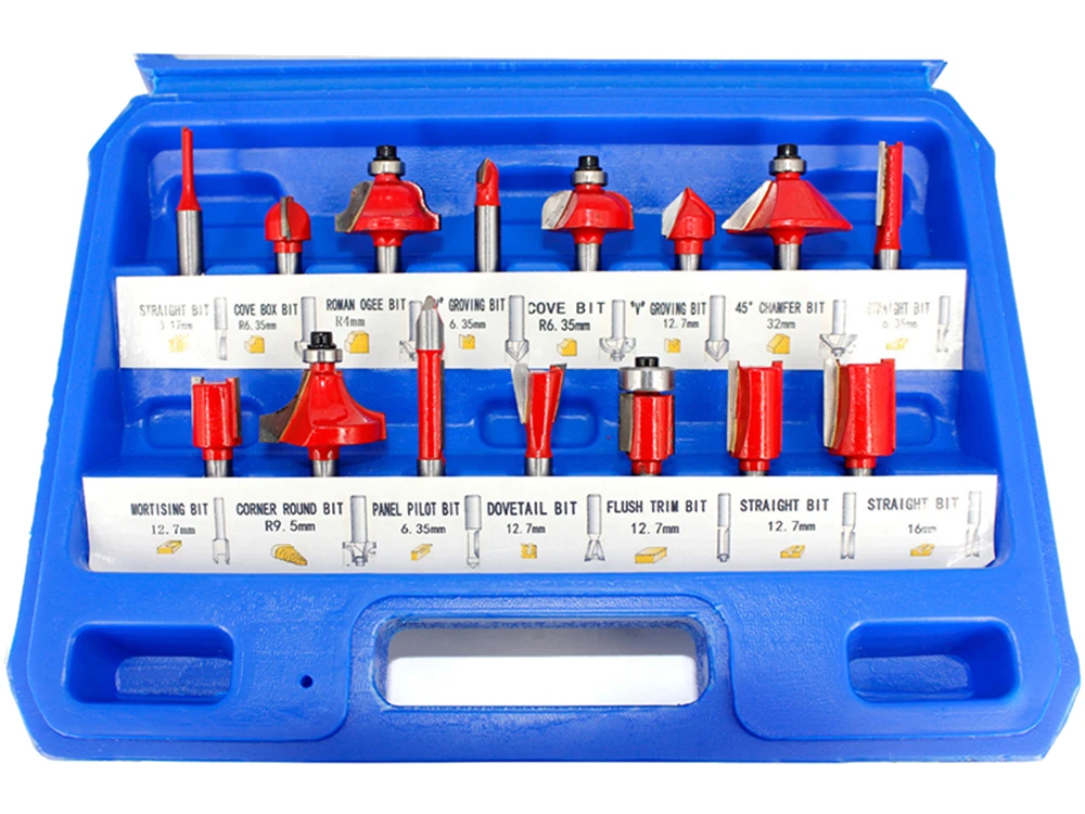 12/15pcs 1/4" Shank Router Bit Set Milling Cutter For Wood Trimming Slotting Engraving Carbide Woodworking DIY Tools 12 12/15pcs 1/4" Shank Router Bit Set Milling Cutter For Wood Trimming Slotting Engraving Carbide Woodworking DIY Tools - Image 10