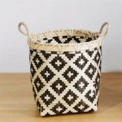 Large Capacity Storage Baskets Woven Bamboo Storage Bucket Handle Flower Pot Vase Toy Holder Household Organizer -Home-Tools 483fb885 5d35 4f8b 9707 e791c4b869e4