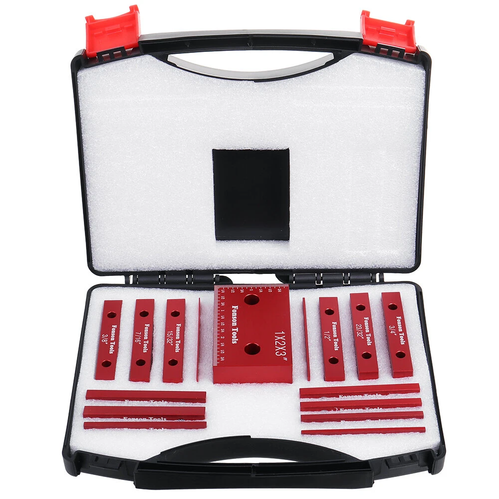Fonson 9pcs Metric Inch Woodworking Setup Blocks Height Gauge Precision Aluminum Alloy Setup Bars For Router And Table Saw Accessories 4 Fonson 9pcs Metric Inch Woodworking Setup Blocks Height Gauge Precision Aluminum Alloy Setup Bars For Router And Table Saw Accessories - Image 2