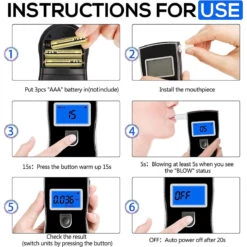 Portable Alcohol Breathalyzer With 20 Mouthpieces Professional Grade Accuracy Blood Alcohol Tester LCD Screen Personal Alcohol Breath Tester -Home-Tools 4a0f9317 6afc 41e9 ba55 71c5d368792a