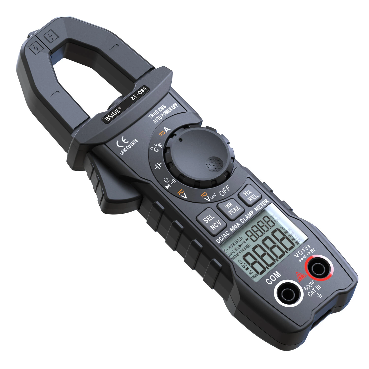BSIDE ZT-QS9 Digital Clamp Meter 600A Current True RMS Smart Plier Ammeter Auto Rang 6000 Counts Multimeter DC AC Voltage Hz Ohm NCV Tester 5 BSIDE ZT-QS9 Digital Clamp Meter 600A Current True RMS Smart Plier Ammeter Auto Rang 6000 Counts Multimeter DC AC Voltage Hz Ohm NCV Tester - Image 3