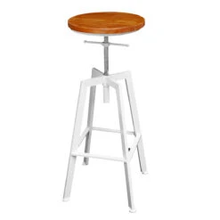 Adjustable Bar Chairs Wood Iron Counter Stool Retro Industrial Rotating Lift Bar Decorations -Home-Tools 5205410d 826c 4e17 ad6e 440d8185dc0b