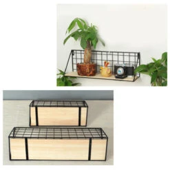 Fashion Wooden Iron Storage Holder Home Storage Shelf Wall Hanging Storage Box -Home-Tools 5259feb4 1cae 4b26 8317 79bdf76faed4