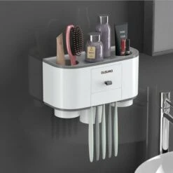 Magnetic Adsorption Toothbrush Holder With Cup Wall Mount And Washing Storage Storage Baskets -Home-Tools 57dbfd2d 5865 4158 916d 8e6437cad0a7