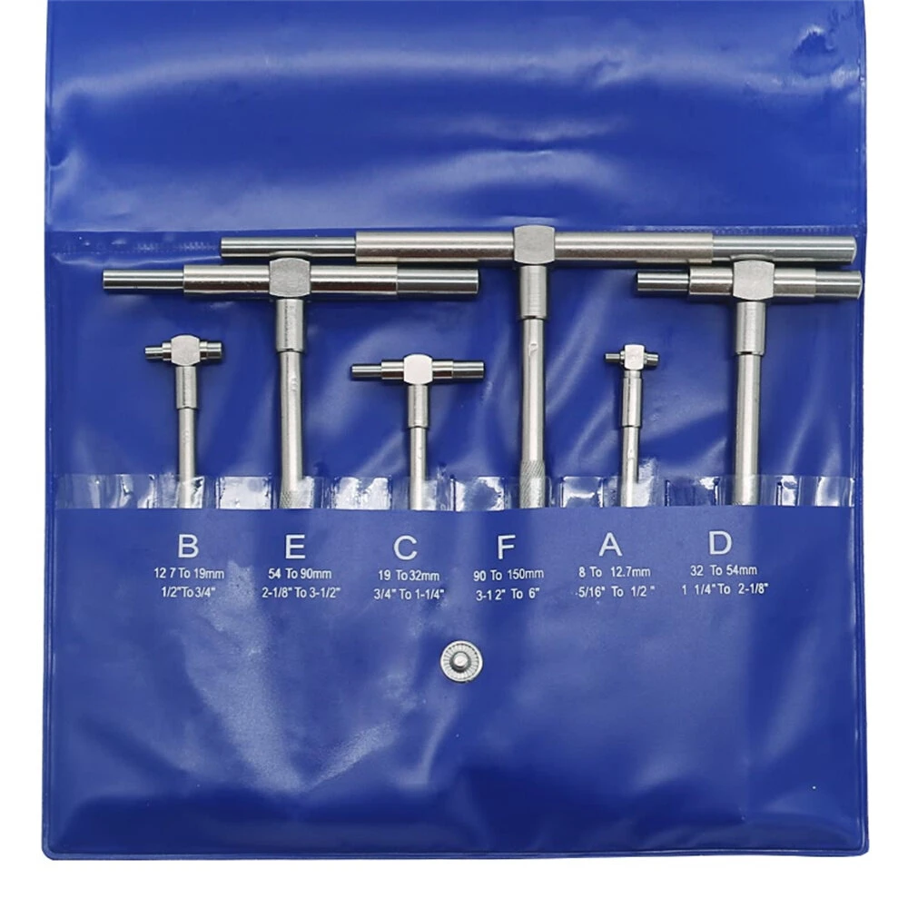 6PCS Telescopic Precision Gauge Set 8-150 Mm Internal T Bore Hole Gauge Set Plated Square Head Telescopic Gauge Micrometer Measuring Tools 8 6PCS Telescopic Precision Gauge Set 8-150 Mm Internal T Bore Hole Gauge Set Plated Square Head Telescopic Gauge Micrometer Measuring Tools - Image 6