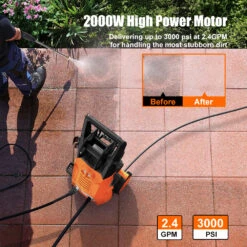 TOPSHAK TS-HPW4 3000PSI Car Pressure Washer 2000W Electric Pressure Washer Household With 5 Nozzles, Detergent Tank Ideal For Cleaning Home, Car, Garden -Home-Tools 586b0568 af04 4587 b739 8eb178a7fffb