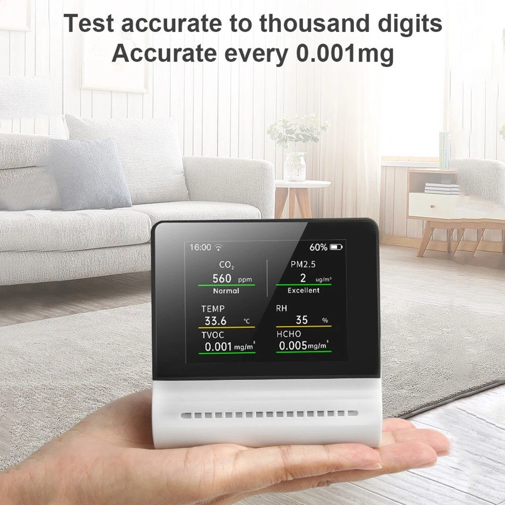 NOYAFA JSM16 5-in-1 Household Air Quality Monitor PM2.5/CO2/HCHO/TVOC Detector Temperature Humidity Tester 9 NOYAFA JSM16 5-in-1 Household Air Quality Monitor PM2.5/CO2/HCHO/TVOC Detector Temperature Humidity Tester - Image 7