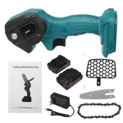Mini Chainsaw Cordless Battery Power-Chain-Saws - 4In Electric Battery Powered Chainsaw Portable One-Hand Handheld, 88VF Rechargeable Operated For Tree Trimming, Branch And Wood Cutting -Home-Tools 5d013b7b b9ea 4d56 9545 4ad215c5916f