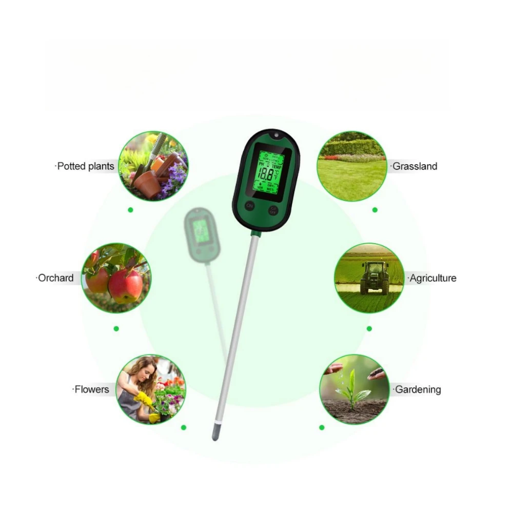 Garden 5 In 1 Soil Moisture Sensor PH Meter Metal Probe Soil Moisture Detector Acidity Temperature Tester For Plants Flowers 6 Garden 5 In 1 Soil Moisture Sensor PH Meter Metal Probe Soil Moisture Detector Acidity Temperature Tester For Plants Flowers - Image 4