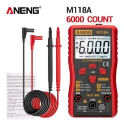 ANENG M118A Digital 6000 Counts Auto Range True Rms Mini Multimeter Transistor Meter With NCV Data Hold Flashlight