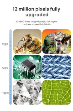 Digital Microscope 1600X 12MP Camera Sensor Coin Microscope 7" Touch LCD Microscope With Wired Remote 28 LED Fill Lights For PC -Home-Tools 69534c66 f3c4 49e5 af85 845ba737adaf